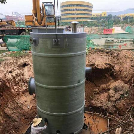 Integrated pump station buried fiberglass material rainwater and sewage lifting device