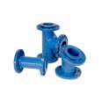 BS EN12842 standard ductile iron fittings for PVC pipes with cast ductile iron flanges