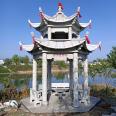 Stone carving pavilion, outdoor marble pavilion, Chinese style antique landscape pavilion, ancient building stone pavilion, customized by the manufacturer