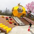 Outdoor non-standard unpowered children's amusement equipment, internet celebrity amusement facilities, large stainless steel slide customization