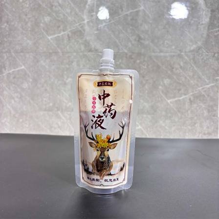 Traditional Chinese medicine liquid packaging bag Liquid traditional Chinese medicine roll film beverage soybean milk suction nozzle self standing bag spot support customization