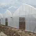 Installation of circular arch type multi-span plastic greenhouse by manufacturer with continuous film and plastic connection for greenhouse greenhouse