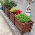 Outdoor anti-corrosion wooden flower box, floor mounted, simple and movable flower pot, road viewing, flower bed customization