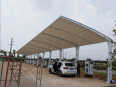 Yanyuhan language bus parking shed membrane structure Charging station car sunshade manufacturer