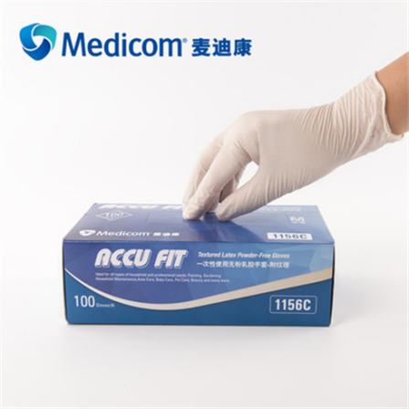 Medicom Disposable Latex Gloves White Rubber Thickened Powder Free Factory Scientific Research Catering Household Use