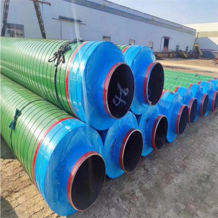 Customization of high-temperature steam DN100 steel sleeve steel insulation steel pipe wrapped directly buried polyurethane insulation pipeline