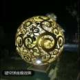 Large stainless steel sculpture customized iron art hollowed out luminous ball, moon circle, outdoor garden water landscape decoration