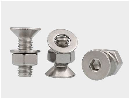 Hexagon socket countersunk head screw flat spring washer combination stainless steel 304 316 carbon steel alloy steel