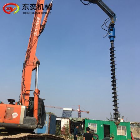 Excavator, auger, electric pole hole, hydraulic drill, hole drilling, Excavator