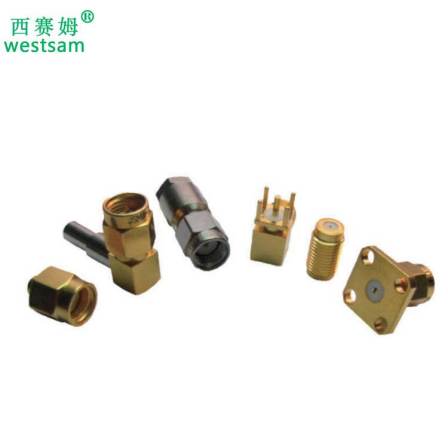 RF coaxial connector SMA brass gold-plated microwave communication male female aviation plug mechanical equipment cable
