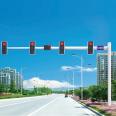 Frame type LED traffic light signal pole L-shaped light pole at intersection, motor vehicle traffic indicator light