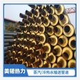 Two step method polyurethane directly buried insulation steel pipe, prefabricated thermal insulation pipe, can be customized