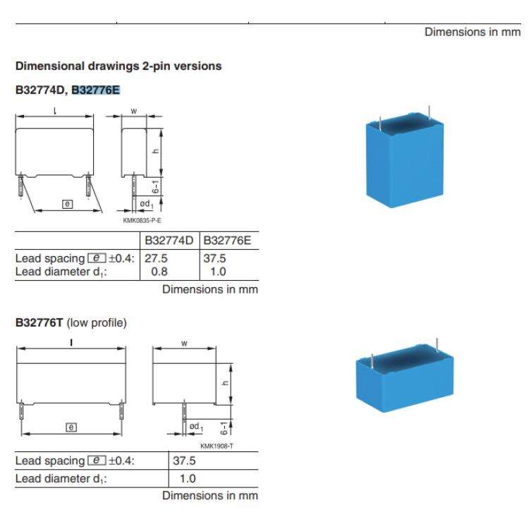 Thin film capacitor B32776E126K B32776E0126K000 12UF 10%