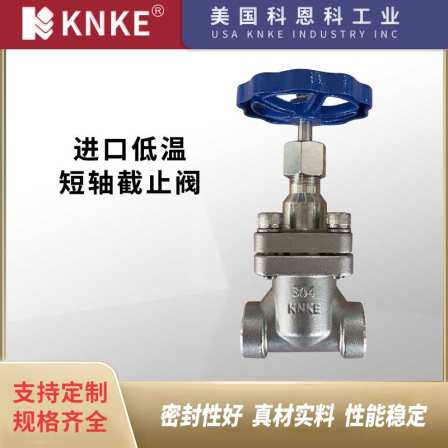 Imported low-temperature short shaft globe valve made of stainless steel material with socket welding flange, American KNKE Konko brand