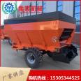 Large farm manure spreader, organic manure spreader, hydraulic traction double disc manure spreader