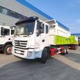 Dongfeng Jingcheng's large rear eight wheel docking garbage truck lifts and unloads garbage through a hydraulic cylinder, and the rear door is hydraulically opened