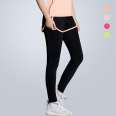 New Yoga Pants Women's Fake Two Piece Contrast Stripe Breathable Elastic Fitness Pants Running Sports Casual Crop Pants