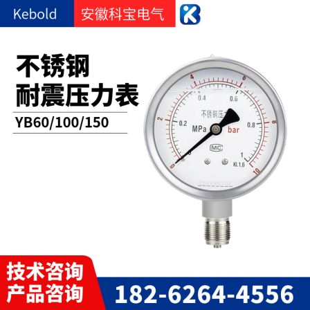 Y40 shock resistant oil filling pressure gauge 0-10bar internal and external stainless steel gauge excavator gauge pressure detection instrument