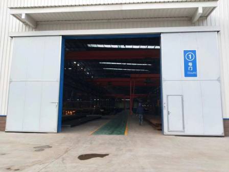 Easy to open industrial sliding doors with multiple styles. Stainless steel factory distribution room electric swing door, Deshun