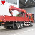 6.1 meter cargo box with four extended arms and double chamber hydraulic rear legs for 8-ton Guoliu Dongfeng truckload crane construction project