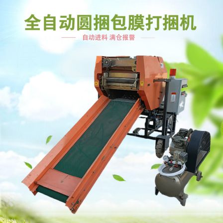Animal Husbandry and Grass Material Packaging Machine Fully Automatic Corn Straw Baling Machine Film Wrapping Feed Coating Machine Production Factory