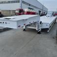 Folding ladder trailer with small tires 13 meters excavator transport hook plate semi trailer