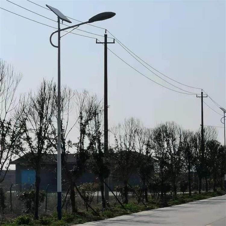 Outdoor LED single arm integrated lithium-ion solar street light for rural residential roads in Xinyonghong 8-meter factory area