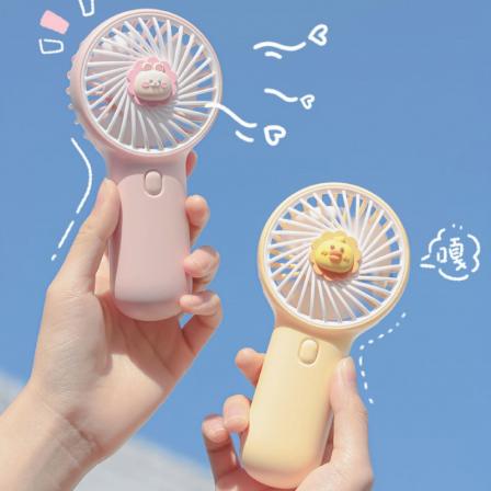 Cartoon Colorful Paradise Doll Handheld USB Small Fan Outdoor Portable Charging Fan with Base Desktop 13