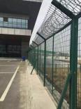 Green plastic coated steel plate isolation net, road bridge anti crossing guardrail net