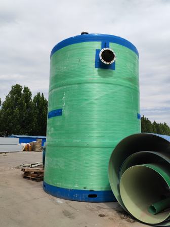 Customized GRP integrated sewage and rainwater lifting prefabricated fire protection buried axial flow pump station for fiberglass pump station