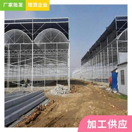 Thin film solar greenhouse, double film framework, Tongfeng Jianye multi-span vegetable greenhouse framework, hot-dip galvanized greenhouse factory