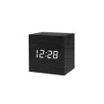 Chuangmite Square LED Wood Clock, Small Alarm Clock, Sound Control, Energy Saving, and Electricity Saving Wood Clock, Electronic Clock, Digital Clock