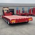 Eight Bridge Low Plate Semi trailer Heavy Excavator Transport Vehicle Three Spring Ladder Car