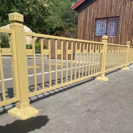 Road safety fence, golden guardrail, urban road partition railing, support customization