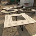 Outdoor curved tree chair, leisure circular chair, customized school scenic area engineering, plastic wood backless tree chair