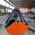 Hydraulic double oil cylinder shell type grab, large port dock clam type shell bucket, easy to operate