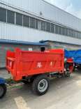 Fully enclosed diesel tricycle with auxiliary transmission and high and low gears, dump truck with elevated auxiliary baffle, tipper truck