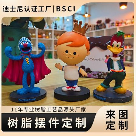 Resin figurines, cartoons, handmade mascots, customized crafts, car mounted shaking head ornaments, enterprise gift customization