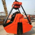 Hydraulic double oil cylinder shell type grab, large port dock clam type shell bucket, easy to operate