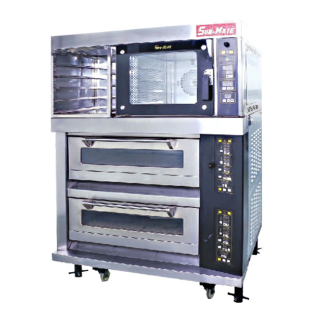 SEC-2Y+SCVE-4C two-layer four plate Chinese electric furnace with four plate hot air stove and three wheat oven combination furnace