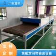 Brown Teflon mesh belt conveyor assembly line, black Teflon drying conveyor, tunnel furnace customization