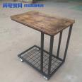 Iron Art Sofa Side Table, Corner Table, Small Tea Table, Simple Moving Tea Path Household Side Table, C-shaped Slit Table, Side Computer Table