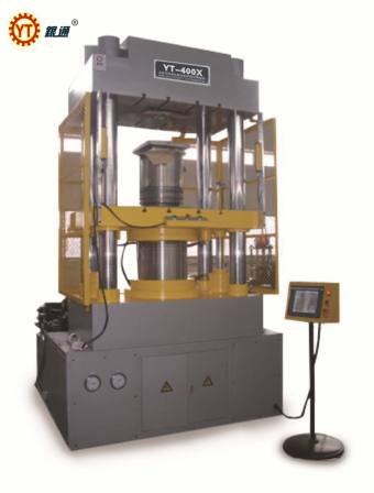 The manufacturer of Yintong brand four column three cylinder hydraulic press adopts high-precision closed-loop control for the pull-down hydraulic press