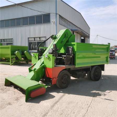 Automatic manure loading and cattle pen cleaning truck, operated by one person, three wheeled manure collection truck, rural pasture manure cleaning machine