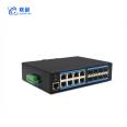 Industrial grade optoelectronic converter, full gigabit 8 optical 8 electrical fiber optic transceiver, management type card rail ring network switch