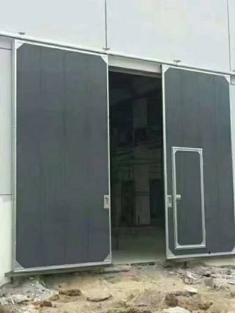 The factory gate supports customized specifications and colors. Stainless steel factory distribution room electric swing door is available in Deshun