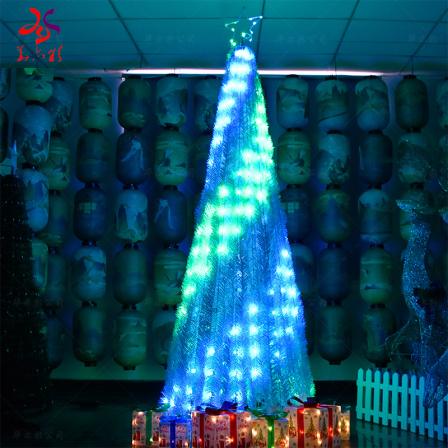 Commercial Supermarket Christmas Decoration Outdoor Lighting Design Light RGB Colorful Christmas Tree Design Huayi Color Factory Customization