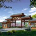 Design and construction of Chinese style wooden gate building memorial archway in the scenic spot Villa Customization of ancient building door head