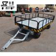 Guardrail flat trailer application for additional machinery Flatbed trolley station airport luggage car mobile tool car