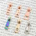 Source manufacturer zipper accessories pull tab high-end 5 metal zipper head luggage handbag zipper pull tag